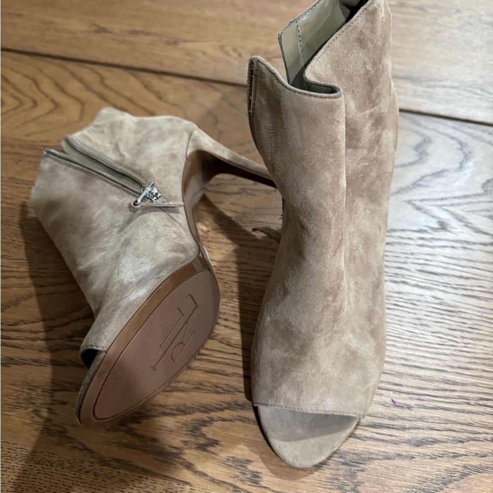 Ralph Lauren Tan Ankle Booties with Open Toe